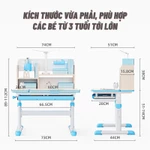 Bộ bàn học cho bé Sakawin S80, Bàn học chống gù Nâng hạ chiều cao bằng tay quay Chất liệu cao cấp. — ảnh 3