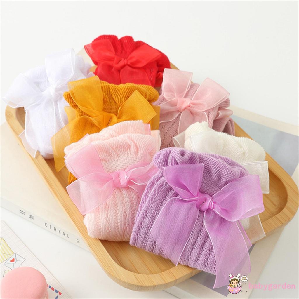 Đôi Vớ Dài Thoáng Khí Đính Nơ Dễ Thương Dành Cho Bé Gái