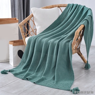 Chăn dệt kim mềm mại ấm áp đính tua rua nhẹ trang trí dành cho đi văng giường ngủ sofa tất cả các mùa