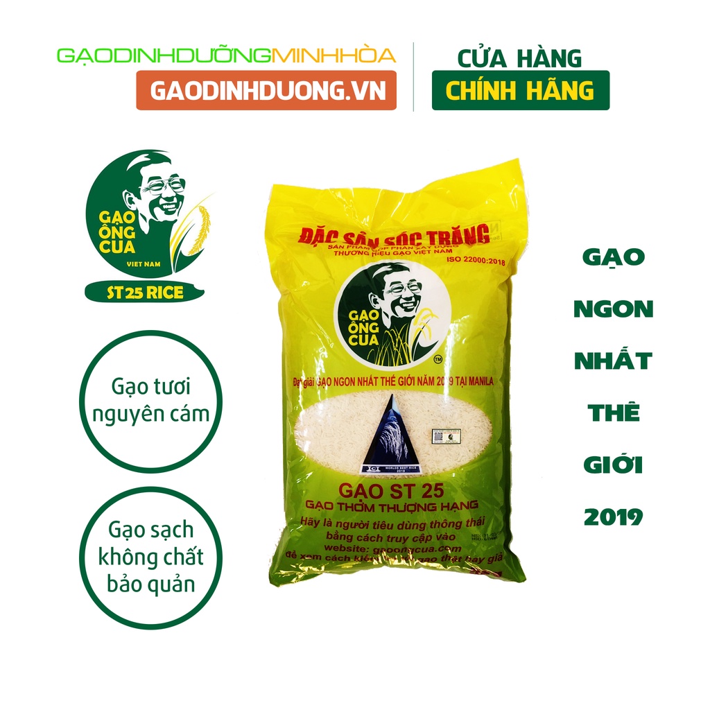 Gạo ST25 gạo ông cua chính hãng dẻo thơm 5kg Shopee Việt Nam