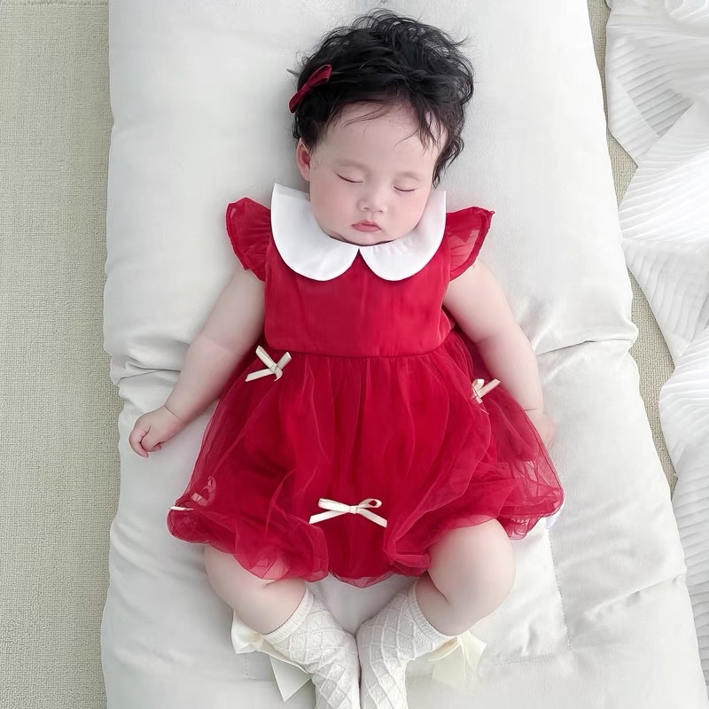 [NGÔ KHOAi MỲ]❤️ Jumsuit Vlinder đỏ nơ đáng yêu bé gái