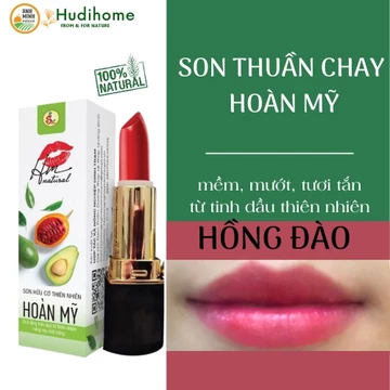 Son hữu cơ thiên nhiên HOÀN MỸ son màu hồng đào dưỡng ẩm, bền màu, chống lão hóa làm căng bóng môi