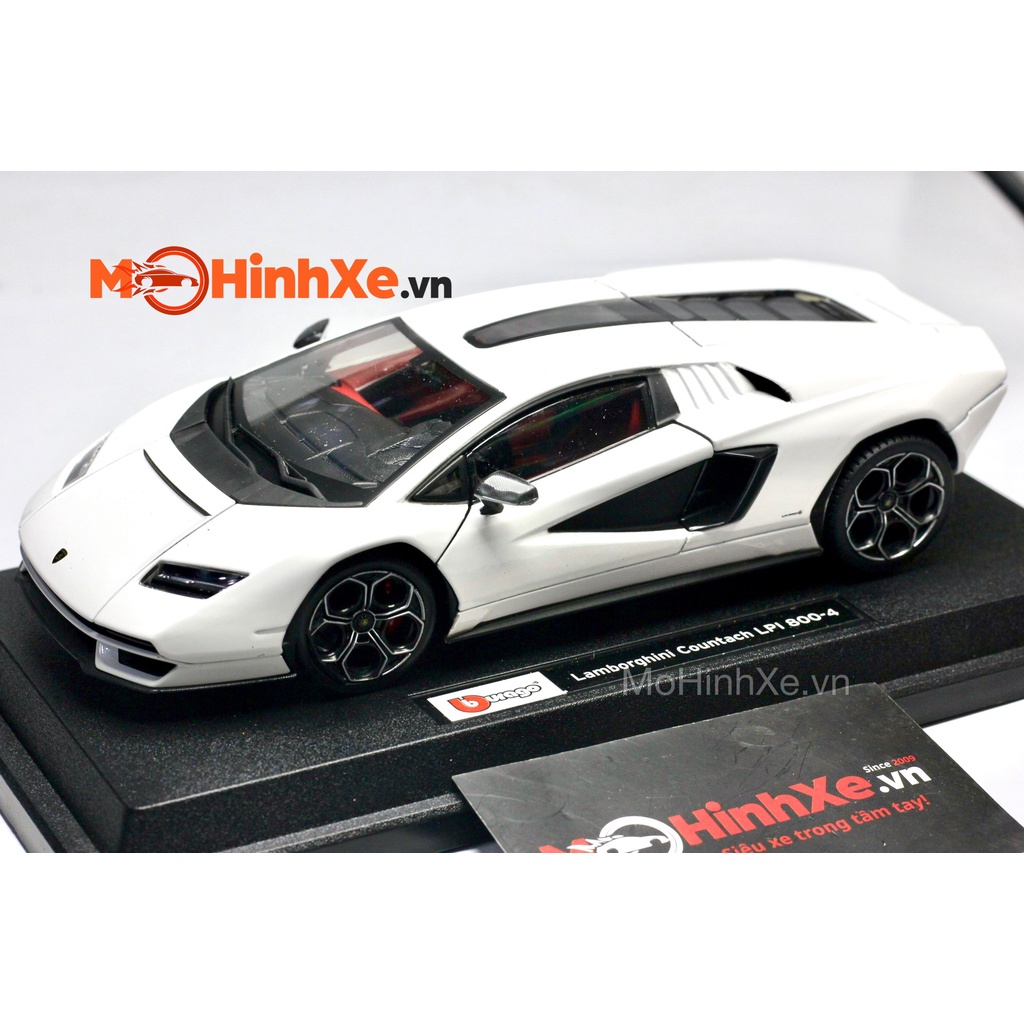 Bburago 1:24 Lamborghini Countach LPI 800-4 - Modello Pressofuso Bianco - 18-21102 - Nuovo