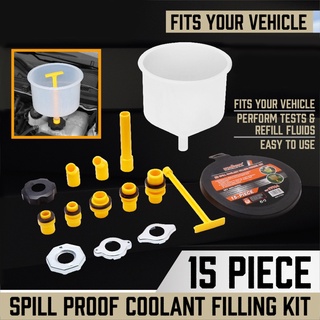 MIS No-Spill Bộ phễu nạp chất lỏng ô tô 15 Dụng cụ cơ khí chuyên nghiệp Bộ chuyển đổi phễu dầu