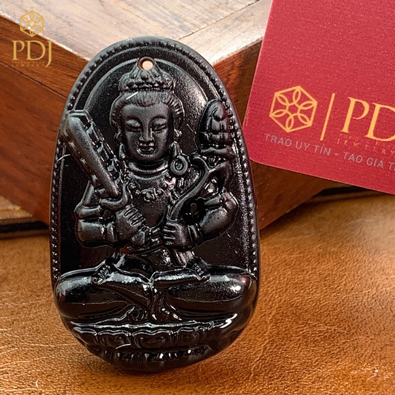 Ảnh Mặt phật bản mệnh Hư Không Tạng Bồ Tát - tuổi Sửu, tuổi Dần - tặng kèm dây dù đeo và hộp đựng - M000089 - Trang sức PDJ 4