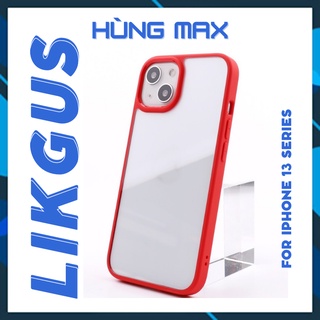 Ốp lưng LIKGUS lưng trong viền màu vòng camera nhô cao cho ip 13/13pro/13promax