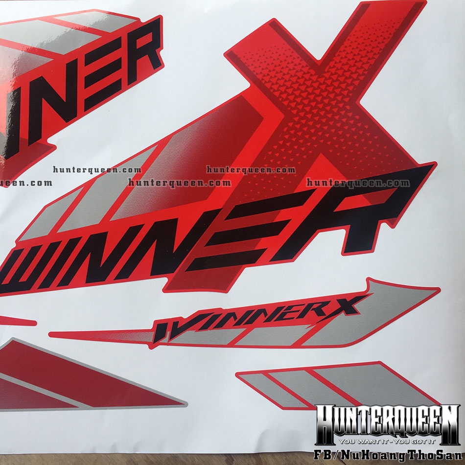 Tem rời dán xe Winner X 150i 2019 đỏ. Decal cao cấp chống nước, không bay màu