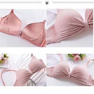 Set Áo Lót 3/4 Cup Nâng Ngực Không Viền + Quần Lót Họa Tiết Kẻ Sọc Thời Trang Quyến Rũ Cho Nữ