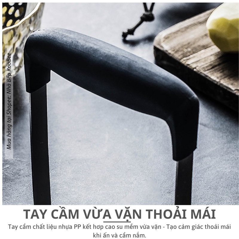 Dụng Cụ Nghiền Khoai Tây KOOBEE Tay Cầm Màu Đen – Inox 304 Chống Gỉ, Làm Đồ Ăn Dặm, Làm Bánh Đa Năng (NB61)