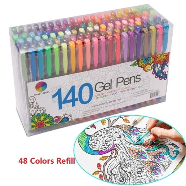 Set 48 Ruột Bút Gel Kim Tuyến Nhiều Màu Sắc Tiện Dụng
