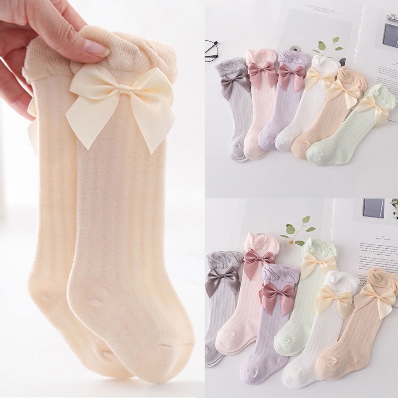 Dasbsug Bé Gái Mùa Hè Lưới Mỏng Tất Chống Muỗi Trên Đầu Gối Vớ