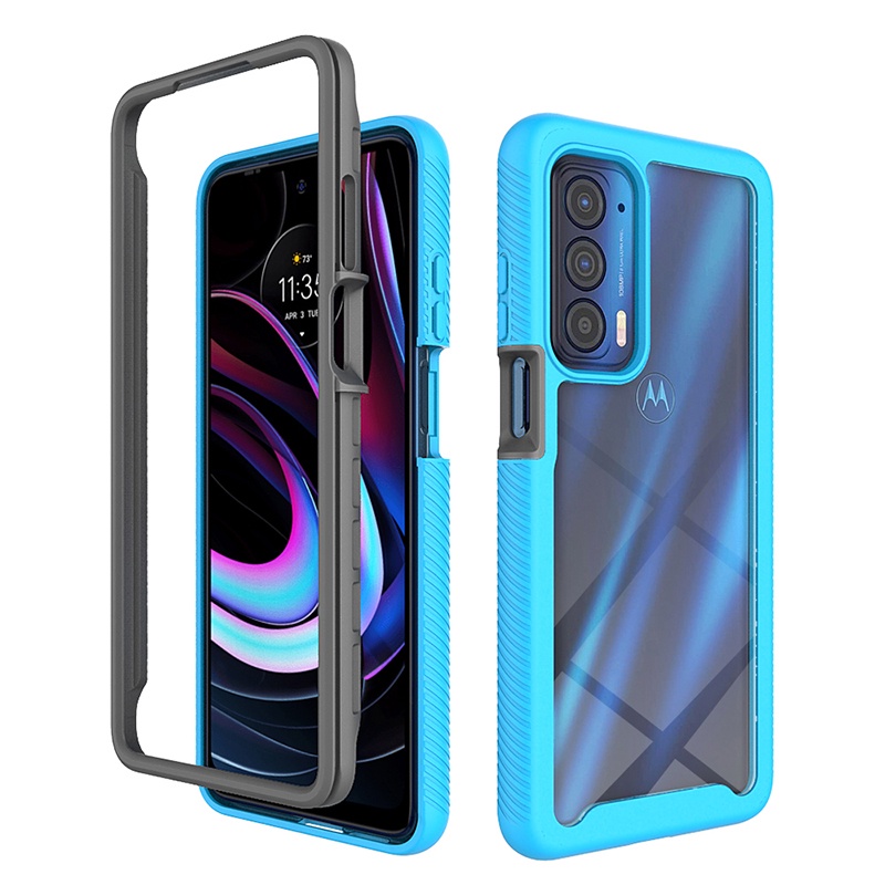 Dành Cho Motorola Edge 2021 Toàn Thân Trong Suốt Cả Thân Ốp Lưng Chống Sốc Lai Giáp Vỏ Điện Thoại