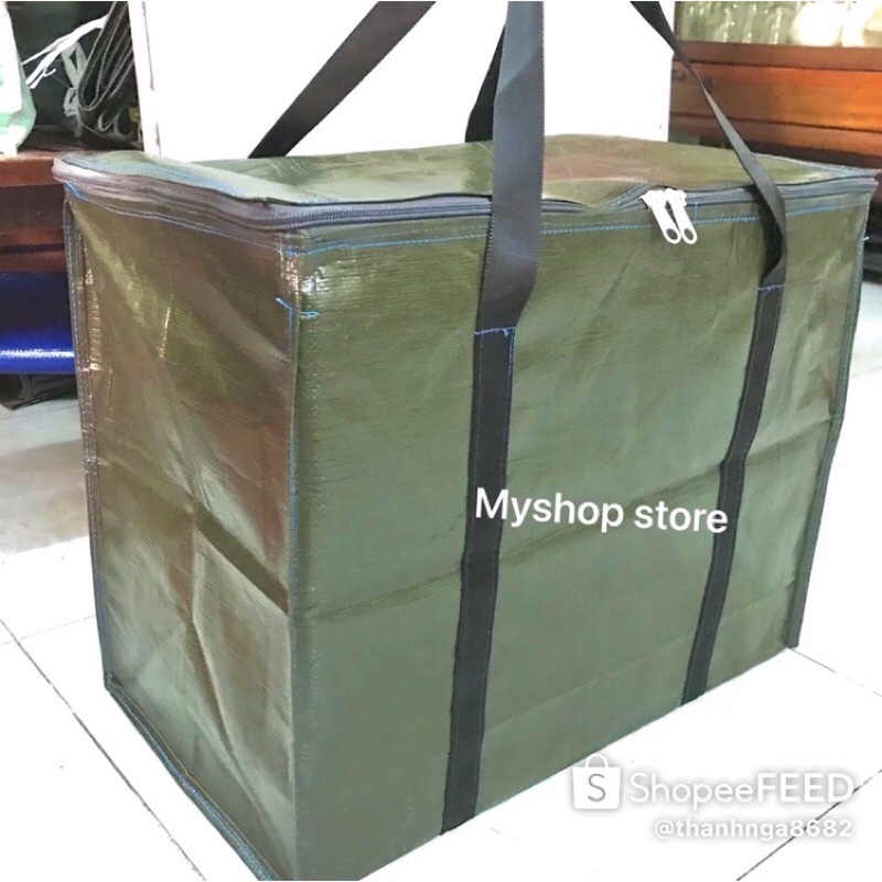 [SIÊU DÀY- Size PHÙ HỢP ĐI MÁY BAY] Túi bạt đựng đồ màu xanh rêu-số 2