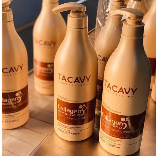Cặp dầu gội xả TACAVY Collagen 1000ML phục hồi tóc hư tổn từ sâu bên trong