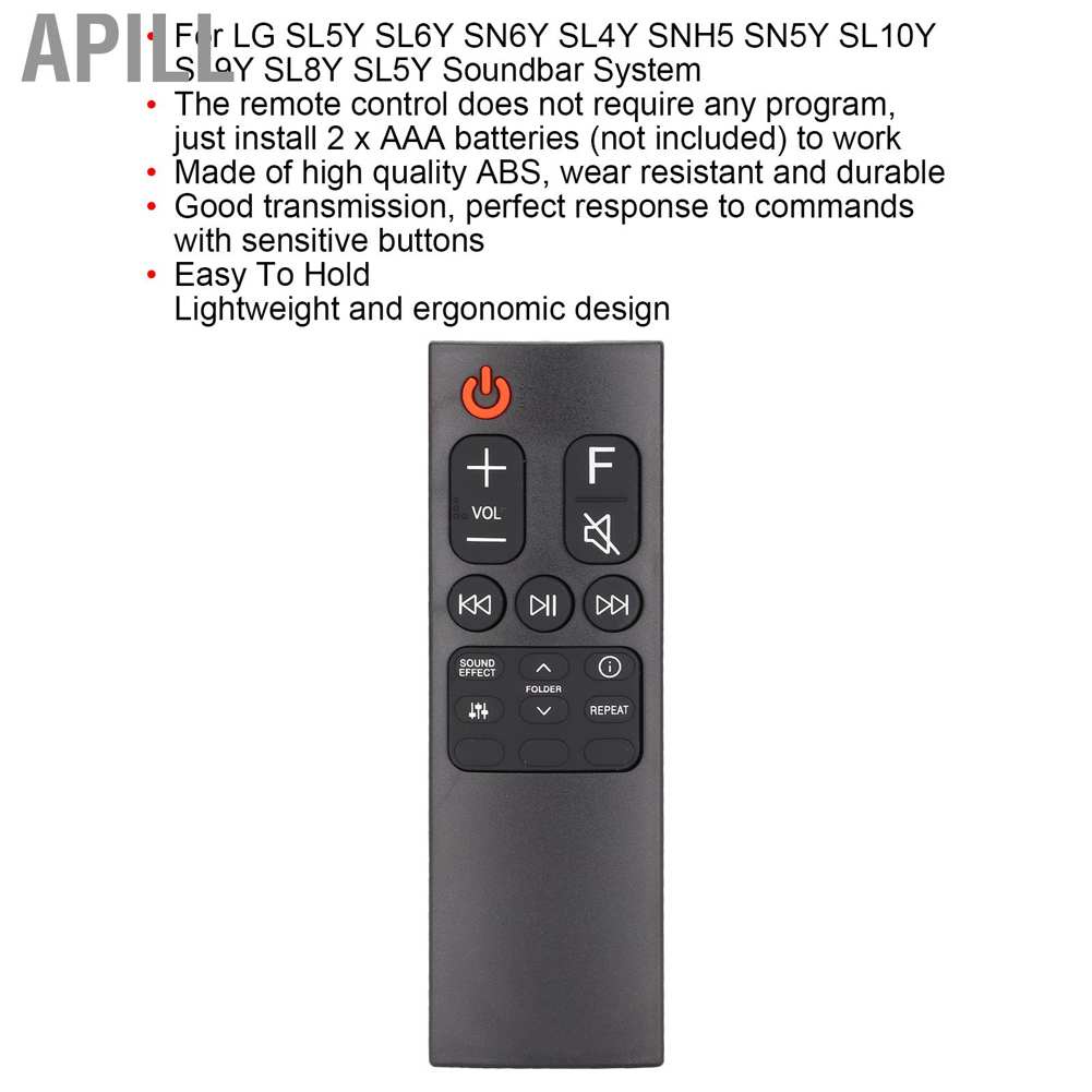 Apill AKB75595331 Dành Cho LG Điều Khiển Từ Xa Soundbar Cho SL5Y SL6Y SN6Y SL4Y SNH5 SN5Y SL10Y SL9Y SL8Y