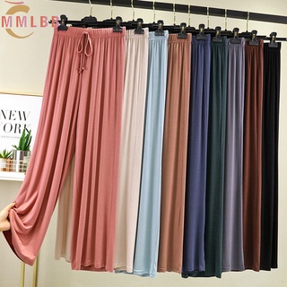 Phụ Nữ Modal Ống Rộng Quần Mùa Hè Mềm Mại Quần Ngủ Rời Thời Trang Palazzo Quần Co Giãn L-2XL