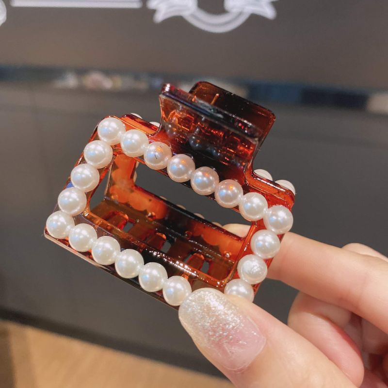 Kẹp tóc vuông mix hạt trai