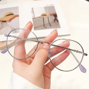 Gọng kính cận tròn nữ nam mắt kính không độ phong cách Ulzzang chống tia bức xạ và ánh sáng xanh thay được tròng cận 077