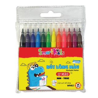Bút lông màu Smartkids WM02 (12 màu tô). Dành cho bé từ 4 tuổi - 10 tuổi. cho bé từ 4 tuổi - 10 tuổi. Màu sắc tươi sáng