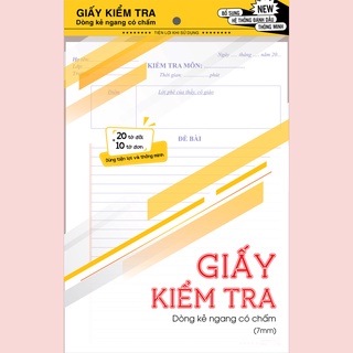 TUANVIET BOOKS Giấy kiểm tra kẻ ngang không chấm (1 túi - 30 tờ đôi + đơn)