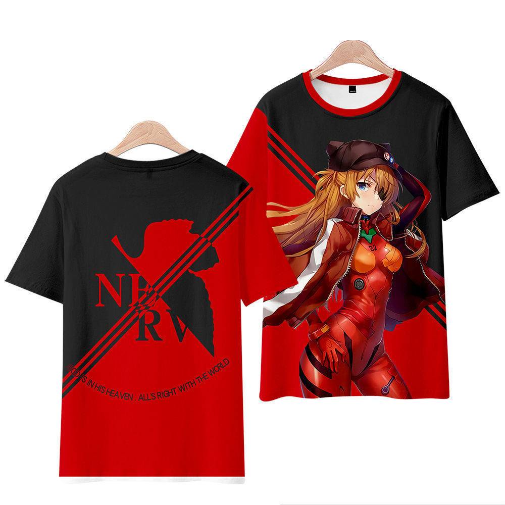 Áo thun cosplay EVA Evangelion YB1, tay ngắn, dáng rộng, thời trang, đa size
