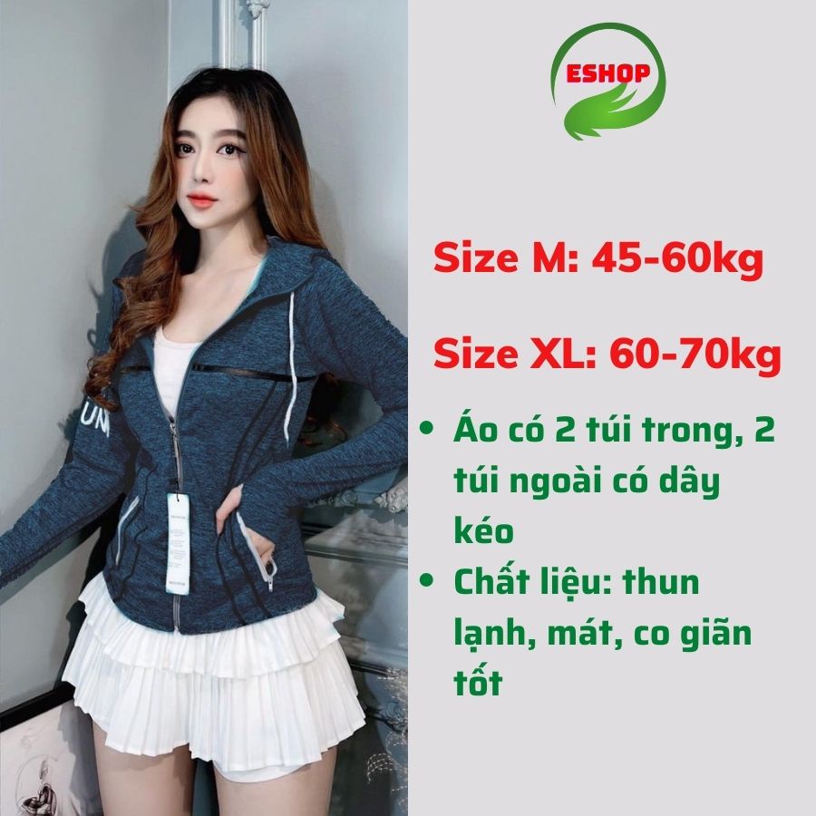 Áo khoác nữ form rộng ESHOP có mũ bigsize đẹp Áo khoát nữ chống nắng thun lạnh cotton dày rẻ AK01
