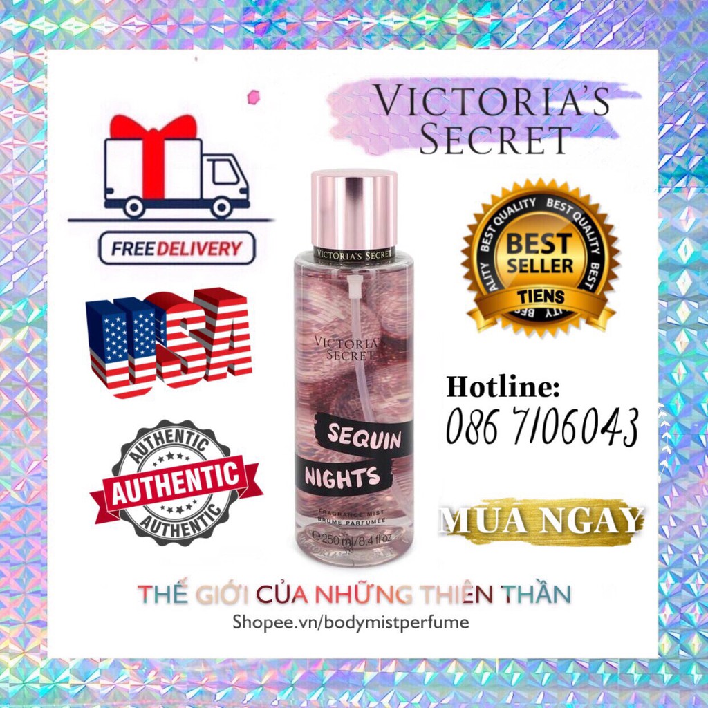 𝗕𝗢𝗗𝗬𝗠𝗜𝗦𝗧𝗣𝗘𝗥𝗙𝗨𝗠𝗘⚜️xịt Thơm Body Victorias Secret Sequin Nights 250ml Shopee Việt Nam 