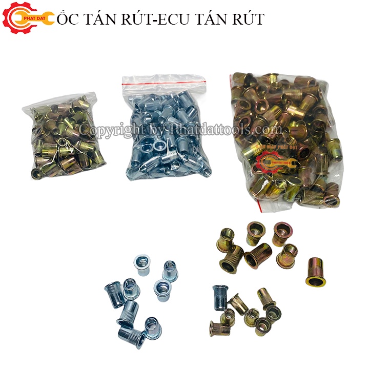Túi 100 Ốc Tán Rút-Ecu Tán Rút Size M6-M8-M10-Chuyên dùng để cấy ren ...