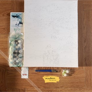 Tranh tô màu 40x50cm có khung Nghệ sĩ đại dương T231