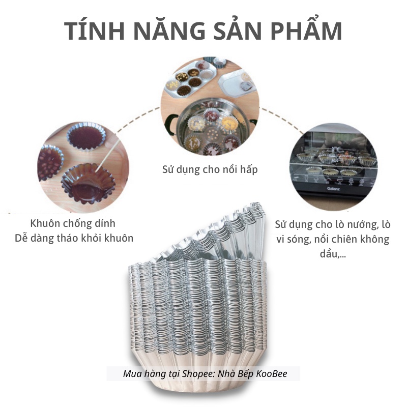 Combo 10 Khuôn Làm Bánh Tart Trứng, Bánh Bò, Bánh Khọt, Hàu Nướng – Dẫn Nhiệt Tốt, Dễ Vệ Sinh, Tái Sử Dụng | PKB17