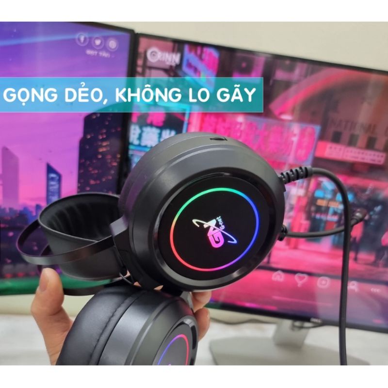 Tai nghe Gamming Gnet GH5 7.1 cổng USB mic chống ồn led RGB bảo hành 12 tháng | BigBuy360 - bigbuy360.vn
