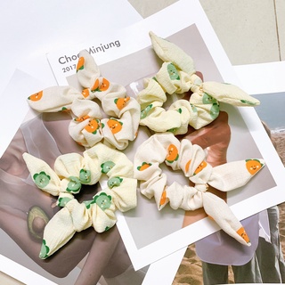 [Handmade] Scrunchies dây buộc tóc mẫu tai thỏ họa tiết động vật nhiều màu xinh xắn