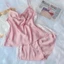 Bộ đồ ngủ lụa hai dây phối ren xịn satin - KELLYWANG