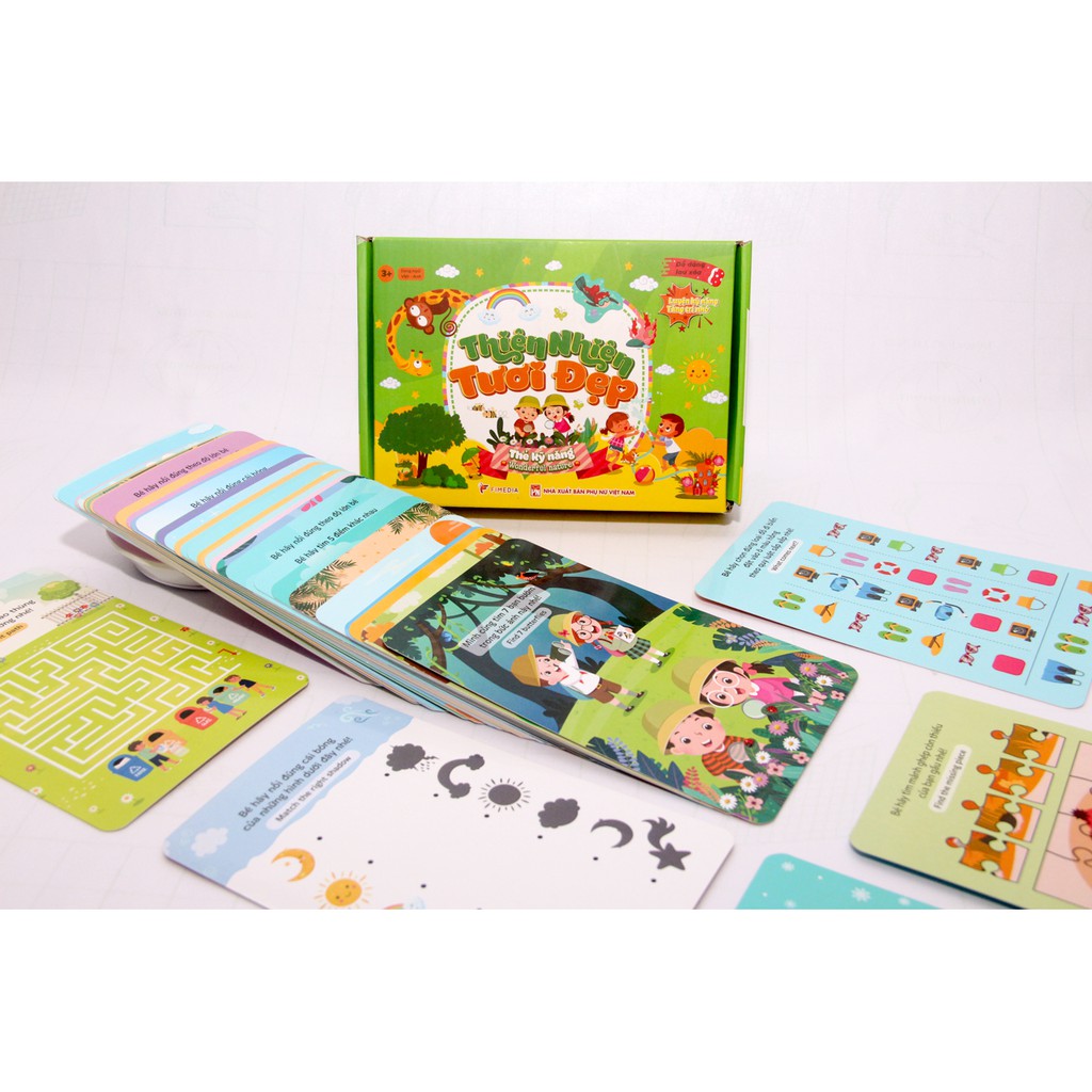 Thẻ 100 trò chơi phát trển trí não cho bé từ 3-7t, chơi được nhiều lần - Thiên nhiên tươi đẹp