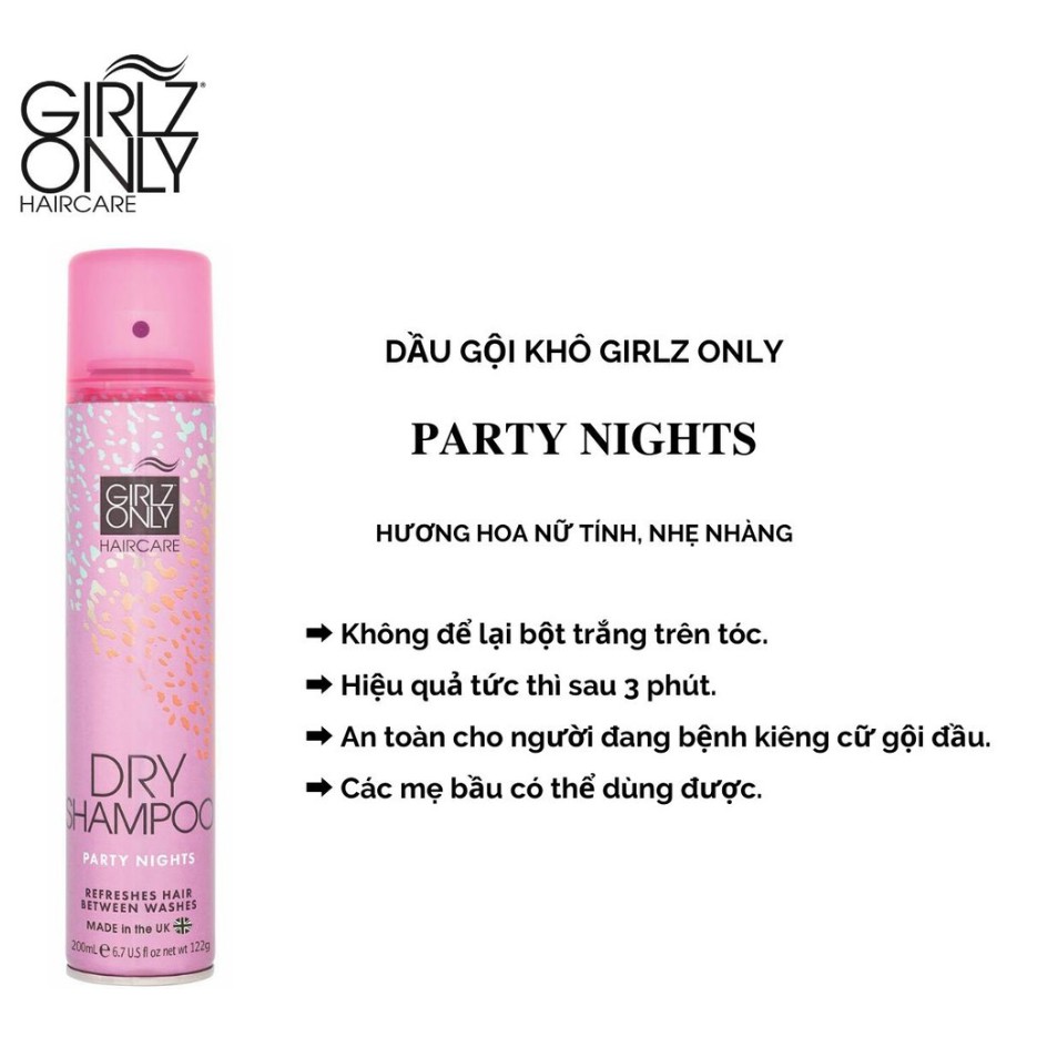 Ảnh Dầu Gội Khô Girlz Only dry shampoo Party Nights / Dawn 'Til Dusk / Dazzling Volume / No Residue Nude 100ml, 200ml 3