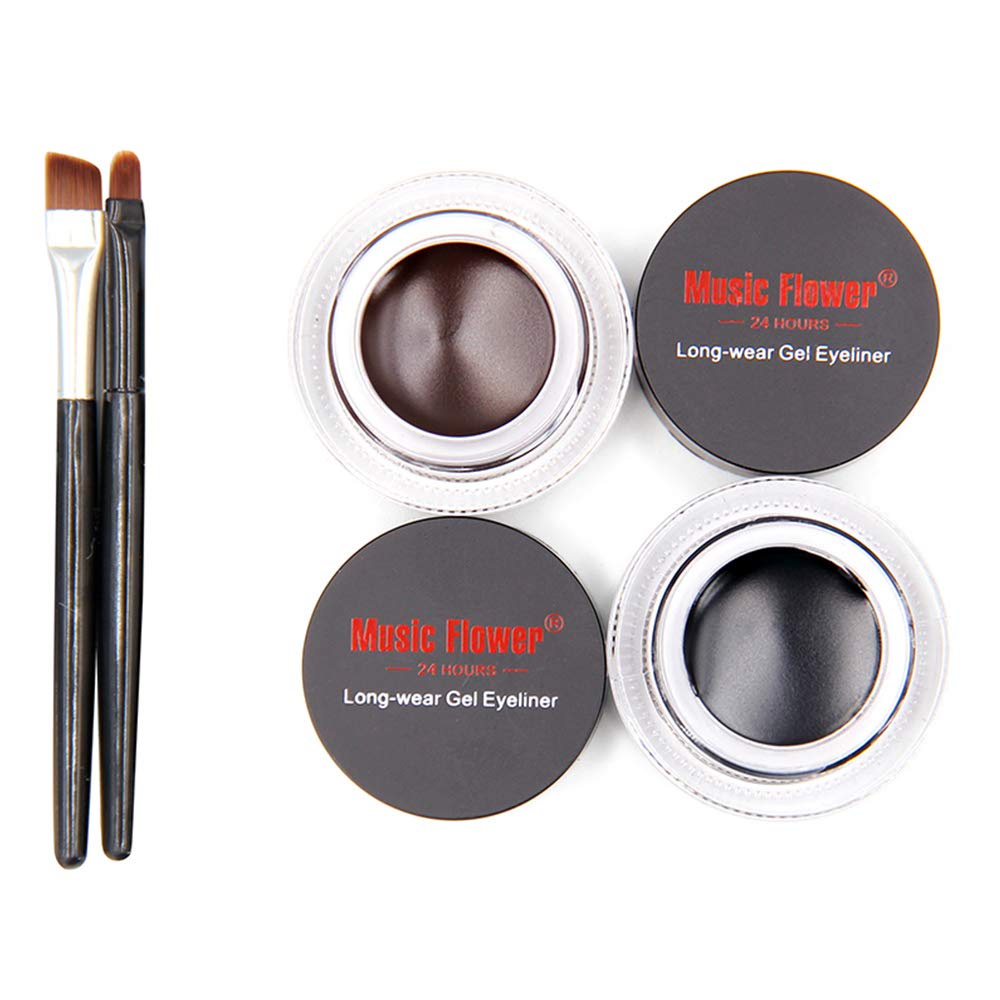 [Hàng mới về] Set 2 hủ kem kẻ mắt Music Flower chống thấm nước lâu trôi kèm cọ