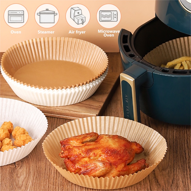 Giấy lót nồi chiên không dầu dạng khay 50 tờ theo khuôn phù hợp với nồi chiên không dầu, đa năng tiện dụng