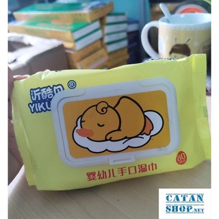 [Tặng thùng] Combo 10 gói giấy ướt con vịt vàng loại 80 tờ-hàng nội địa trung cao cấp,  giấy ướt B.Duck