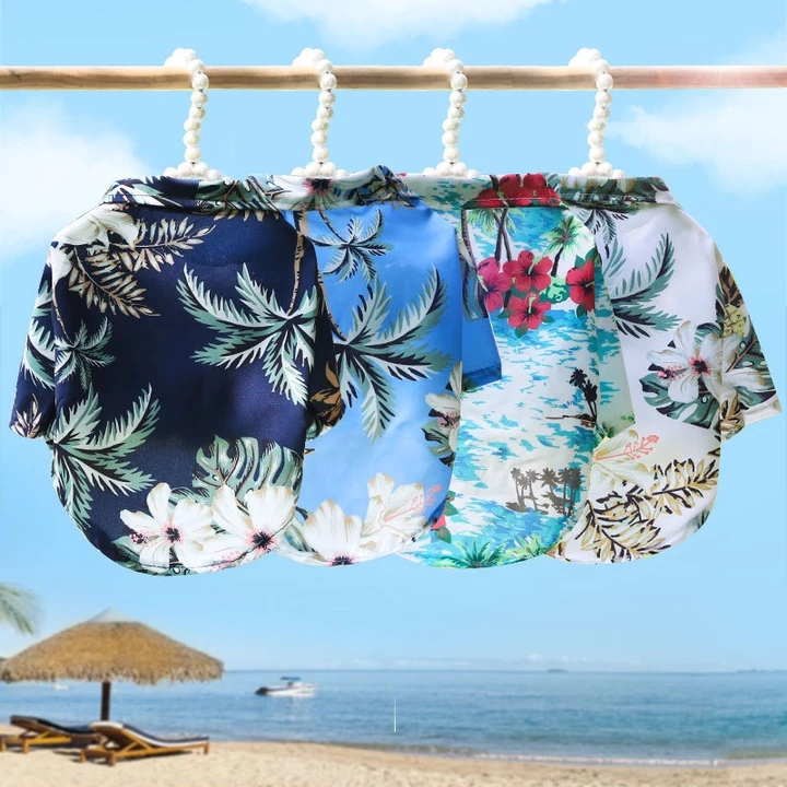 【DoDo】Quần Áo Thú Cưng Mùa Hè Mèo Áo Chó Con Quần Áo Áo Sơ Mi Hawaii Thời Trang Chó Quần Áo Thú Cưng
