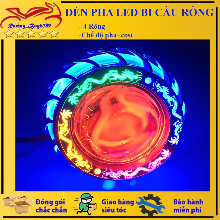 Đèn pha led bi cầu viền Rồng,Xoáy 7 màu | Shopee Việt Nam
