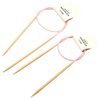 Set 2 kim đan len bằng gỗ tre hình tròn tiện lợi
