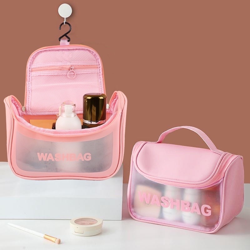 Túi đựng mỹ phẩm túi đựng đồ du lịch bằng nhựa chống thấm WASHBAG gọn nhẹ tiện lợi
