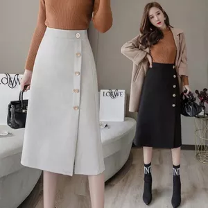 Chân váy chữ A 60cm phối hàng cúc bọc SHOPGOCTRANG19