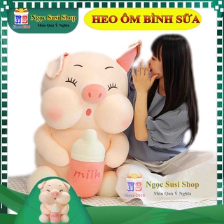 [CAO CẤP] GẤU BÔNG HEO ÔM BÌNH SỮA KHỔNG LỒ ÔM NGỦ HÀNG CHUẨN - THÚ BÔNG HEO ÔM BÌNH SỮA
