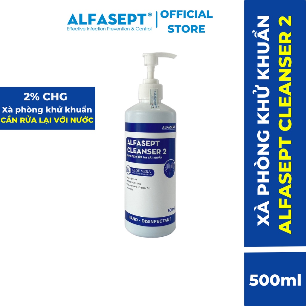 Mô tả Xà Phòng Rửa Tay ALFASEPT Cleanser 2 Giúp Khử Khuẩn Nhanh Chóng Và Tăng Cường Khả Năng Giữ Ẩm Cho Da Lọ 500ml - 1