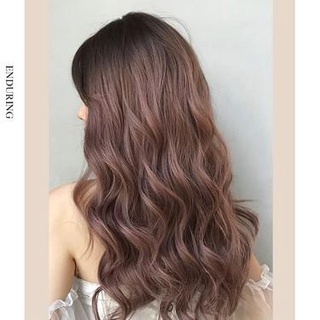 Tóc giả xoăn nguyên đầu cao cấp màu Nâu Hồng. Tóc xoăn sóng duỗi dài kèm mái giả HaminStore