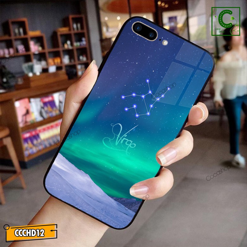Ốp lưng iphone mặt kính cung hoàng đạo - Cung Xử nữ - 6/6plus/6s/6splus/7/7plus/8/8plus/x/.....