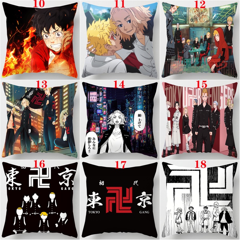 Vỏ gối in hình hoạt hình Tokyo Revengers 1 mặt 45x45cm
