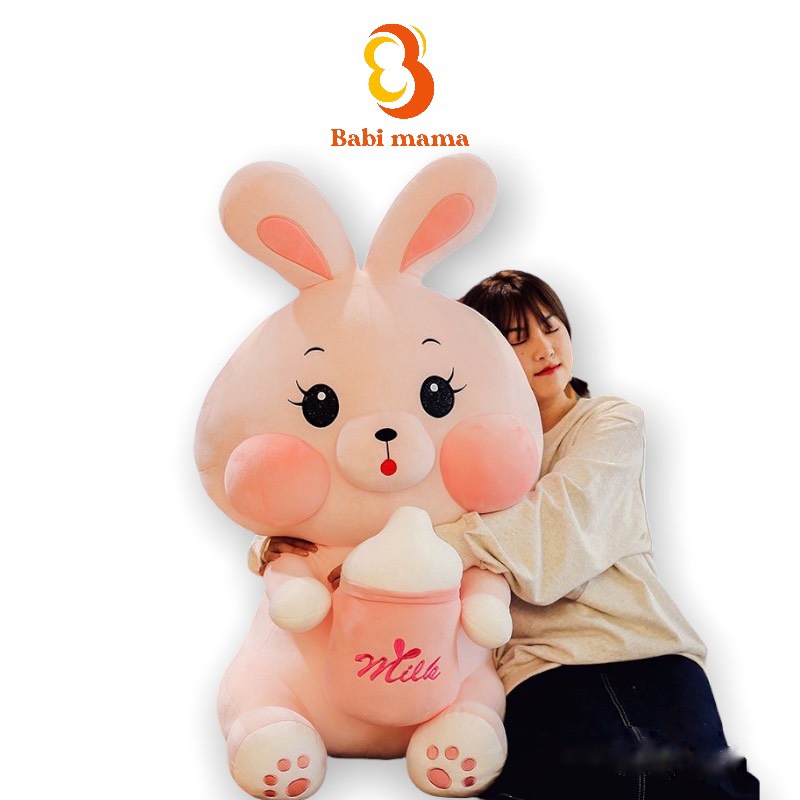 Gấu Bông Thỏ Ôm Bình Sữa Siêu To Thỏ Bông Bú Bình Hot Trend Siêu Cute Hàng Cao Cấp Mềm Mịn G34