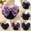 DELMER Snood Rose Tiếp Viên Hàng Không Barrette Mũ Thời Trang Kẹp Tóc Chuyên Nghiệp